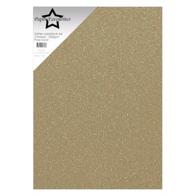 Glitter cardstock A4, 5 pcs, PF: Pale Gold