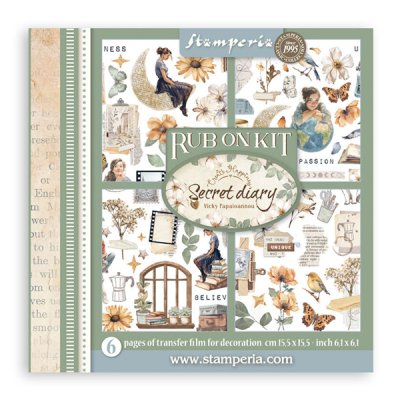 Rub-On -siirtokuvasetti, Stamperia: Secret Diary