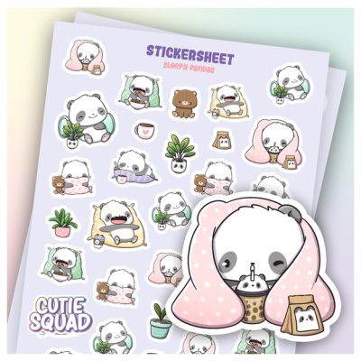 Sticker sheet, Cutie Squad: Sleepy Pandas