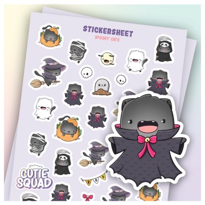 Sticker sheet, Cutie Squad: Spooky Cats