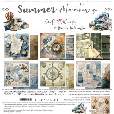 12x12" paper pack, Craft O'Clock: Summer Adventure