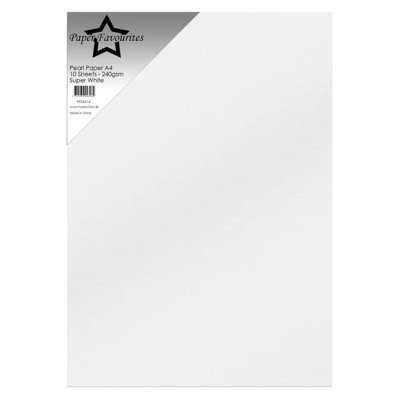 Helmiäiskartonki A4, 10 kpl, PF: Super White - valkoinen