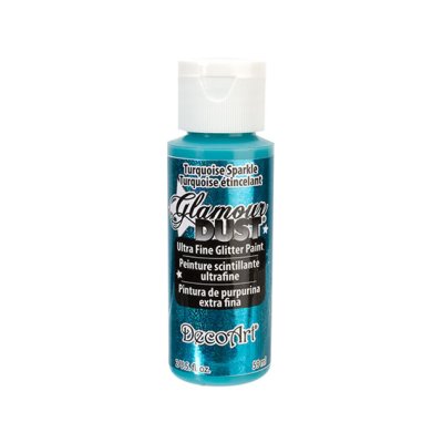DecoArt Glamour Dust -maali: Turquoise Sparkle