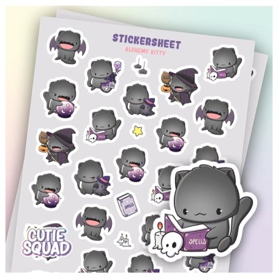 Sticker sheet, Cutie Squad: Witch Kitty
