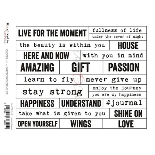 Chipboard embellishments, Craft O\'Clock texts: Live for the moment
