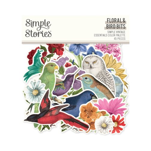 Die-cuts, Simple Stories: Color Palette floral and birds