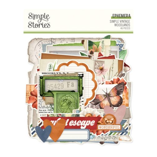 Die-cuts, Simple Stories: Woodlands ephemera