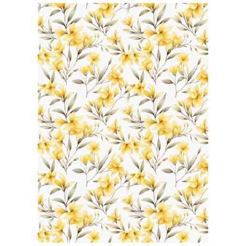 Cardstock A4, 170g, 5pcs: Flowers, yellow