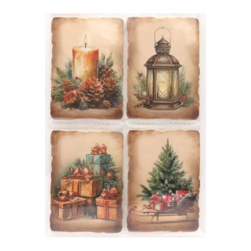 JK card toppers: Vintage Christmas, 24 pcs