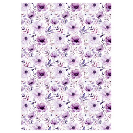 Kartonkiarkki A4, 170g, 5kpl: Violetit kukat