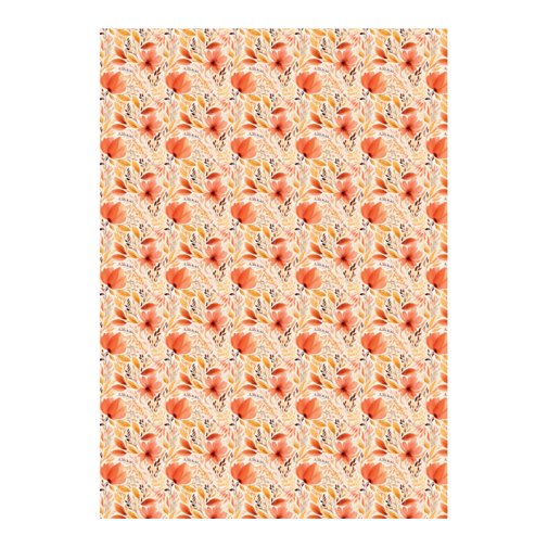 Cardstock A4, 170g, 5pcs: Flowers, orange