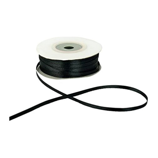 Satin ribbon 3mm/15 m - black