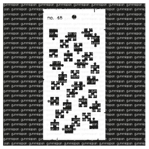 Gummiapan stencil, slimline: No 48, puzzle