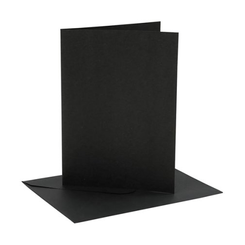 Cards and envelopes 5\"x7\", black, 4 pcs