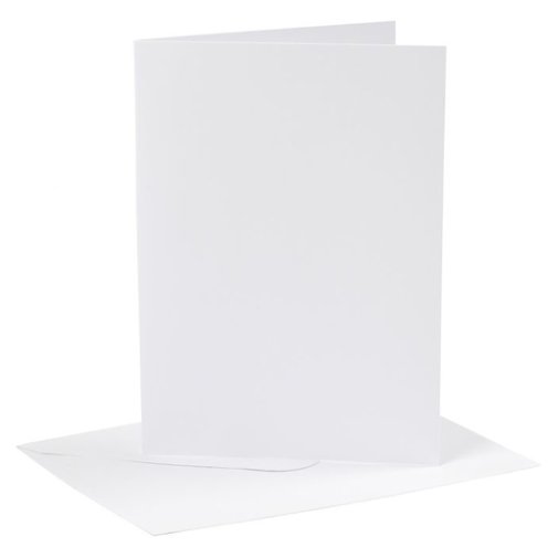 Cards and envelopes 5\"x7\", white, 4 pcs