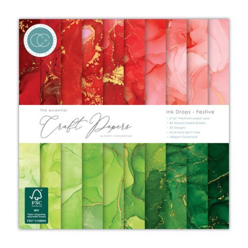 6x6\" paper pack, CC: Ink Drops - Festive