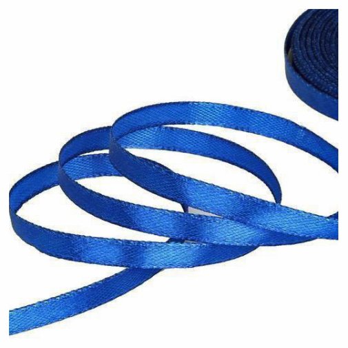 Satin ribbon 7mm - blue, 1m