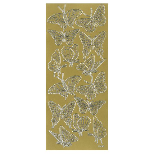 Outline sticker sheet: Butterflies - GOLD
