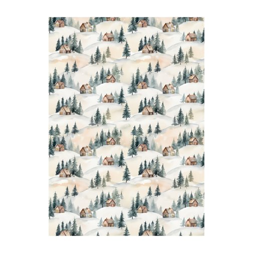 Cardstock A4, 170g, 5pcs: Forest cottage