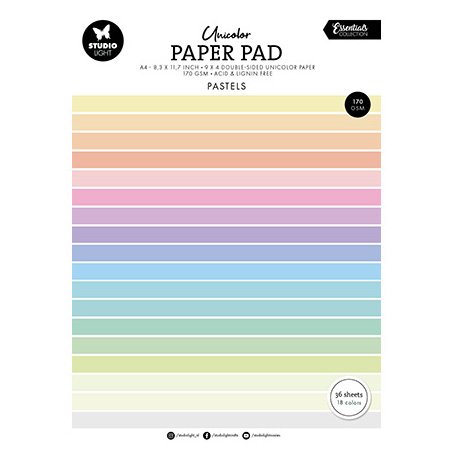 Cardstock pad A4, Studiolight: Pastels