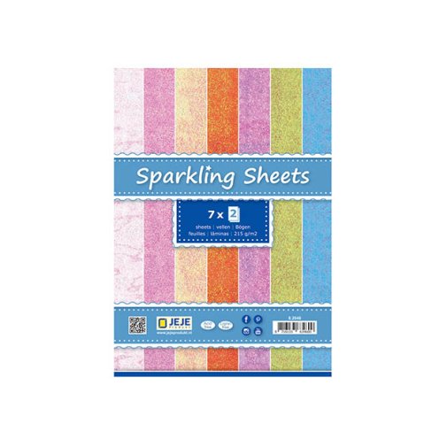 Kimallekartonki A5, 14 arkkia: Värilajitelma