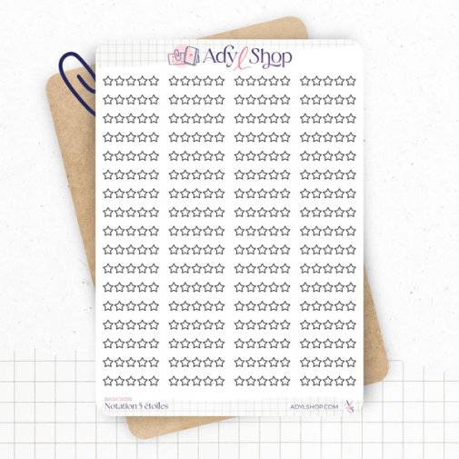 Sticker sheet, AdyLShop: Five star rating