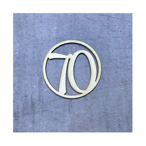 Die-cuts, cardboard: Number 70, 1 pc