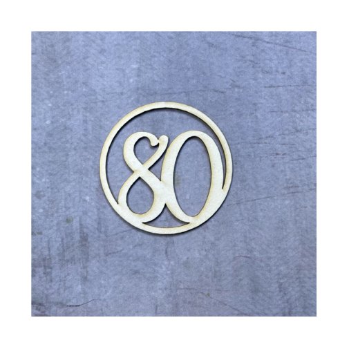 Die-cuts, cardboard: Number 80, 1 pc