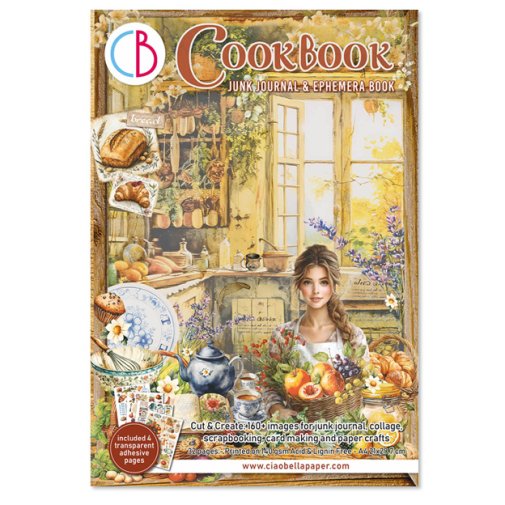A4 Junk Journal -lehtiö, Ciao Bella: Cook Book