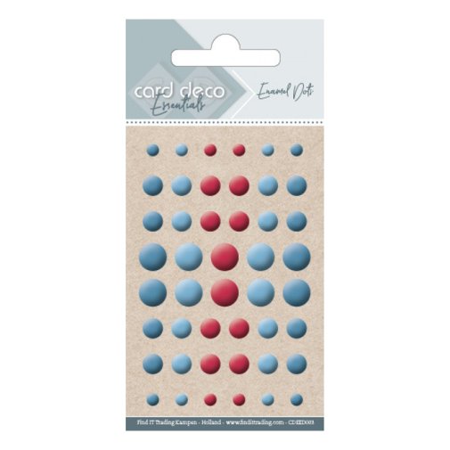 Enamel dots, Card Deco: Red Blue - matte