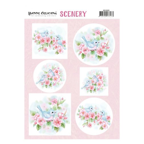 Topper sheet A4, Yvonne Creations: Pink blossom