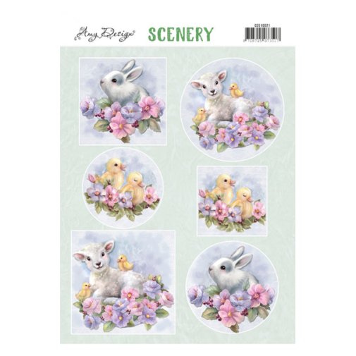 Topper sheet A4, Amy Design: Spring animals