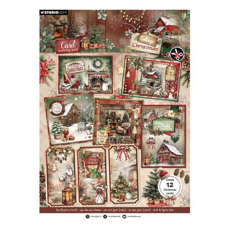 Card Making pad A4, Studiolight: Cottage Christmas