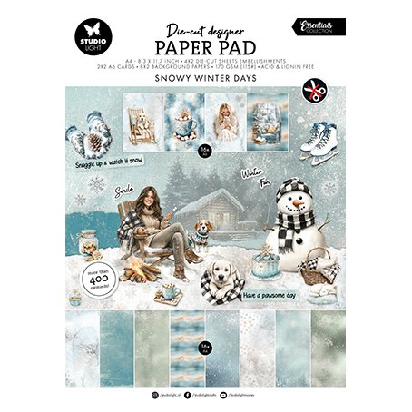 Cardstock and die cut pad A4, Studiolight: Snowy Winterdays