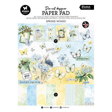 A4 kuviopaperi- ja leikekuvalehtiö, Studiolight: Spring Wings