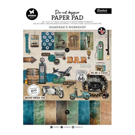 A4 kuviopaperi- ja leikekuvalehtiö, Studiolight: Gearhead\'s Workshop