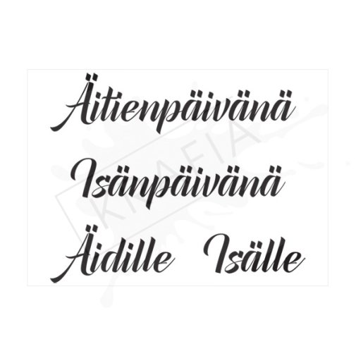 Dekorette -leimasinsetti: Äiti/Isä