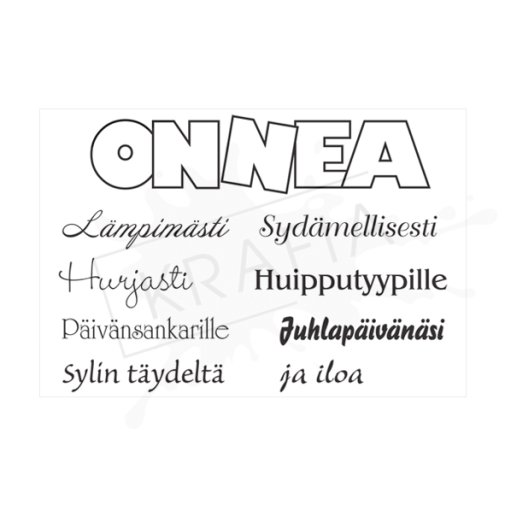 Dekorette -leimasinsetti: Onnea