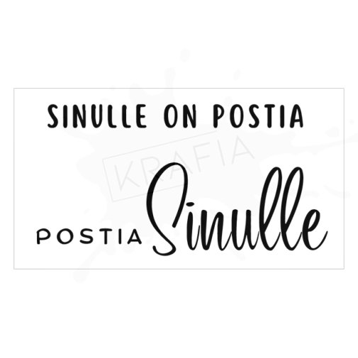 Tekstileimasinsetti, Krafia: Postia Sinulle