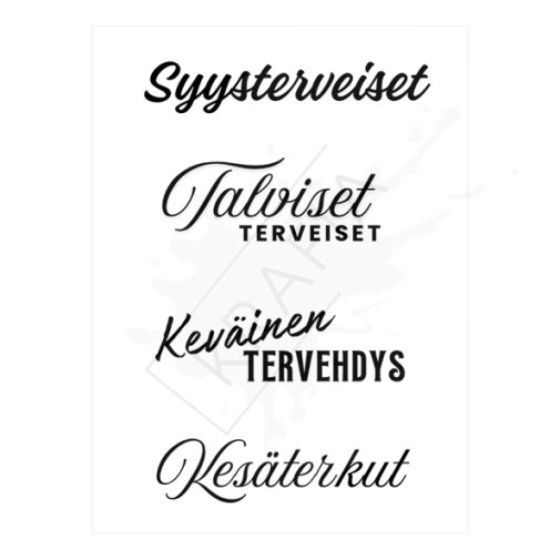 Dekorette -leimasinsetti: Vuodenaikatervehdykset