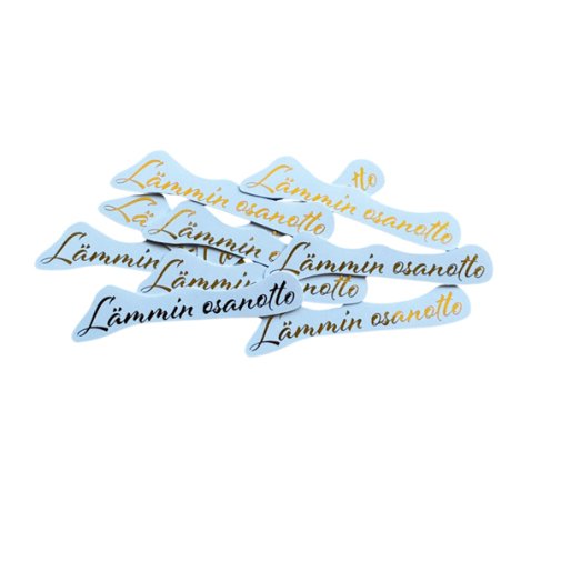 Cardstock texts 10 pcs, foiled: Lämmin osanotto, gold