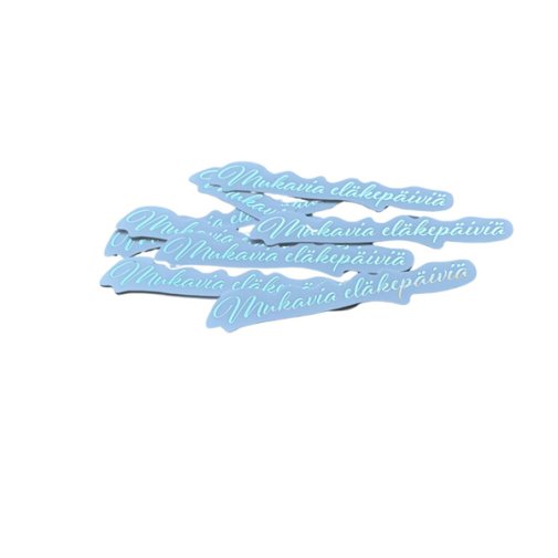 Kartonkitekstit 10 kpl, folioitu: Mukavia eläkepäiviä, hopea