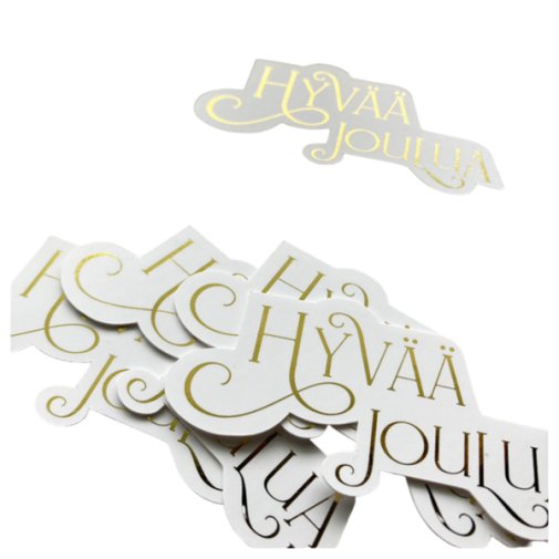 Cardstock texts: Hyvää joulua (large) - gold, 5 pcs