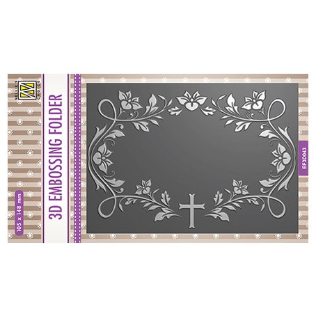 3d kohokuviointitasku A6, NC: Blooming twig with cross