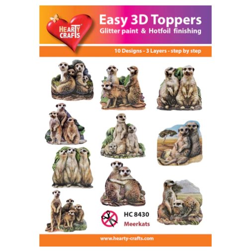 Hearty Crafts 3d toppers: Meerkats, 10 pcs