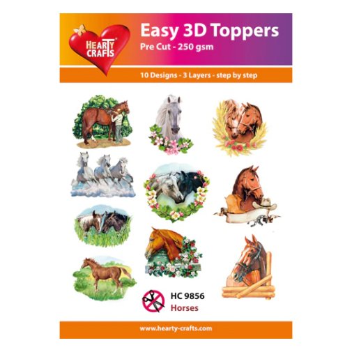 Hearty Crafts 3d kuvat: Horses - hevoset, 10 kpl
