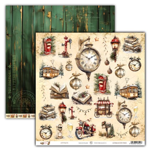 Kuviopaperi 12x12\", UHK: Holiday Glow - Antique