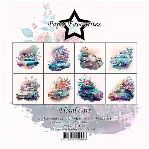 6x6\" paper pack, PF: Floral Cars
