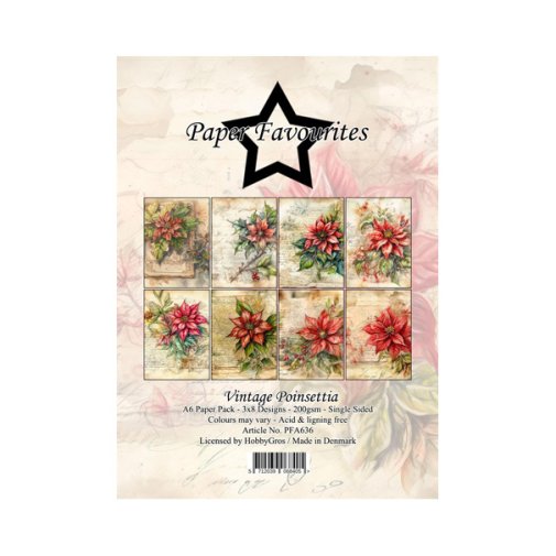 A6 paper pad, PF: Vintage Poinsettia
