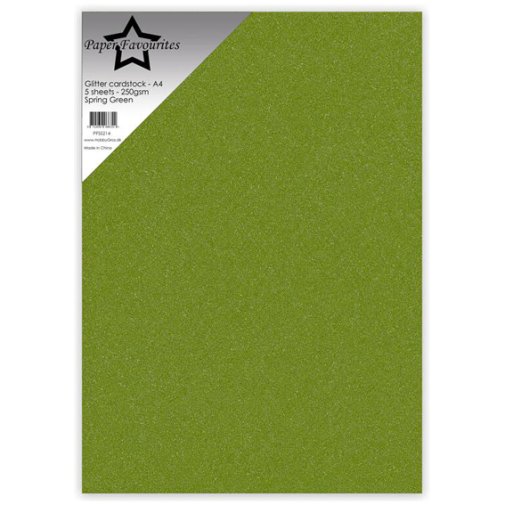 Kimallekartonki A4, 5 kpl, PF: Spring Green